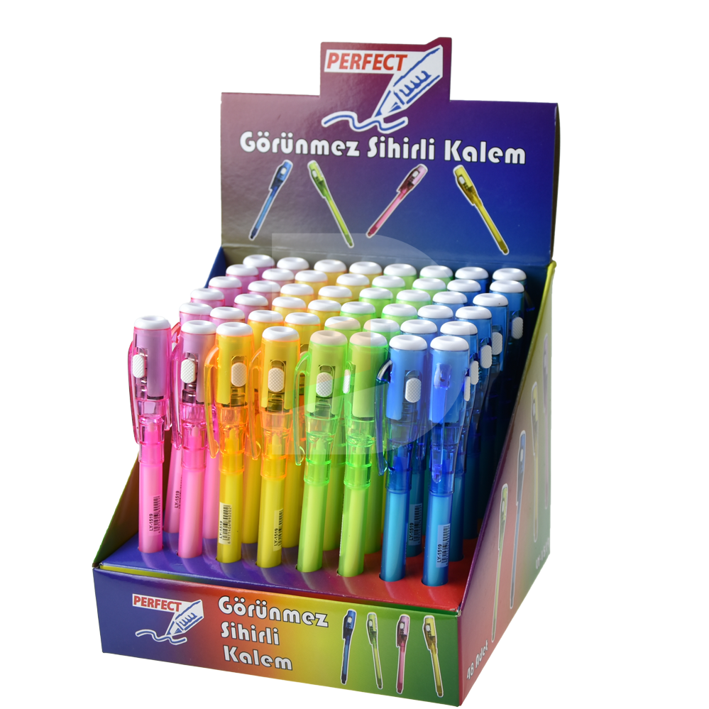 Neon Renklerde Işıklı Görünmez Kalem