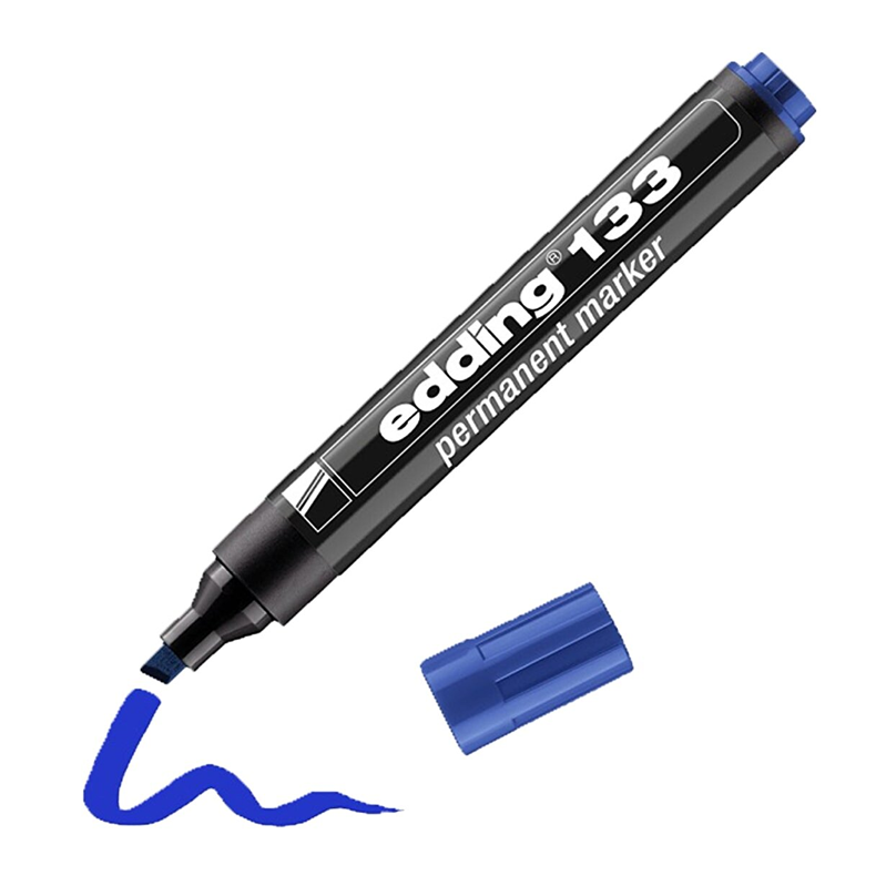 Edding 133 Mavi Kesik Uçlu Marker Koli kalemi