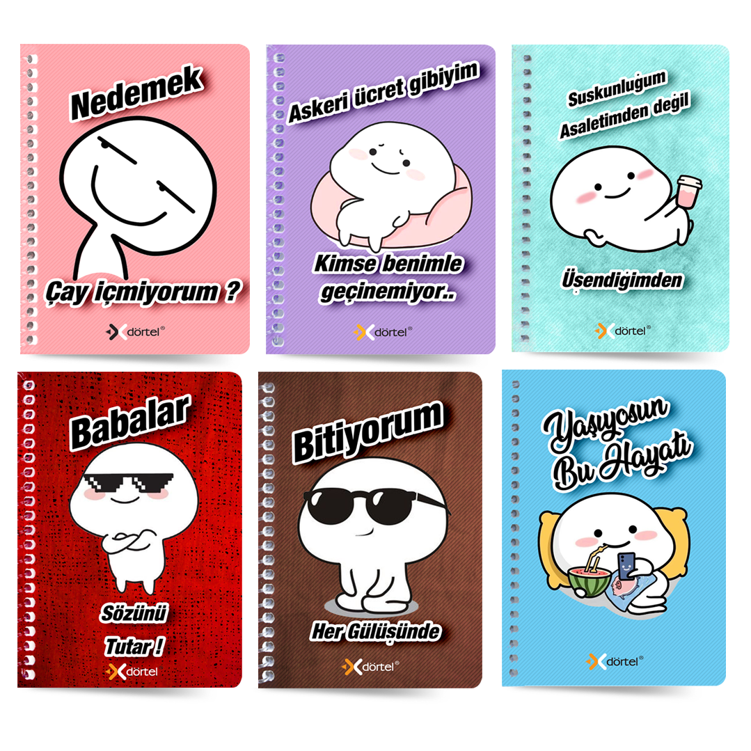 A6 50 YP Fenomen Kapak Spiralli KARELİ Not Defterleri-24lü