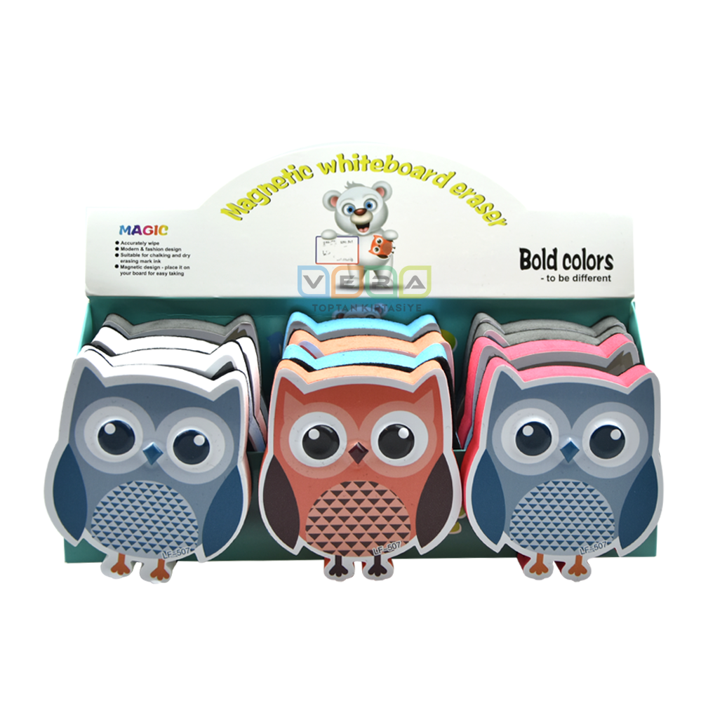 Baykuş Model Manyetik Mıknatıslı Tahta Silgisi