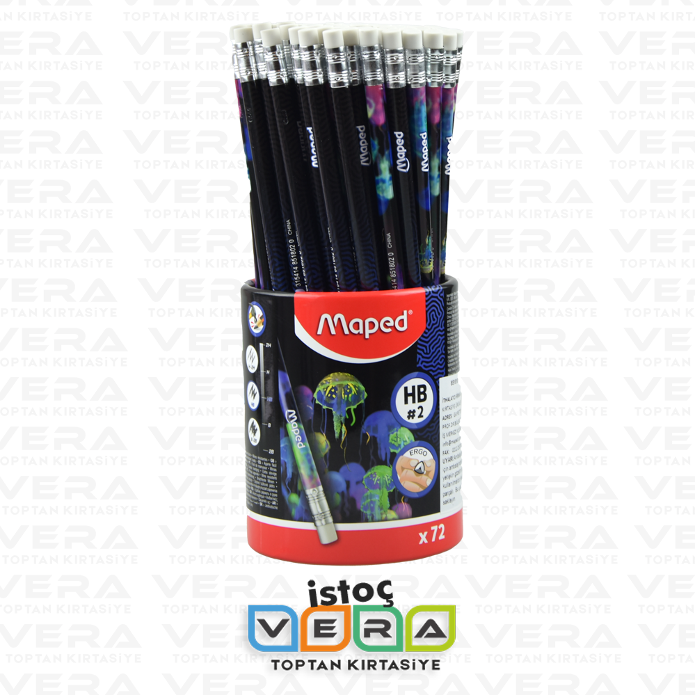 Maped Black Peps Silgili Yuvarlak Kurşun Kalem