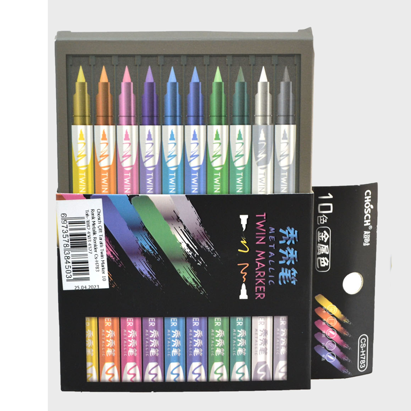 10 Renk Çift Taraflı Twin Marker