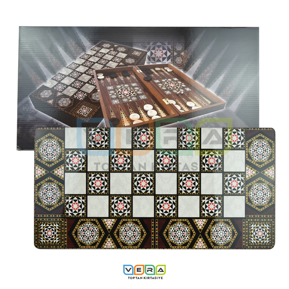 Sedefli Lüks Ahşap Tavla