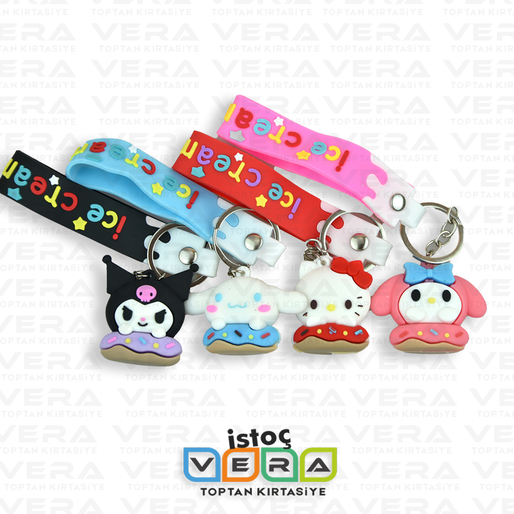Kuromi Karakter Figürlü Silikon Anahtarlık Seti