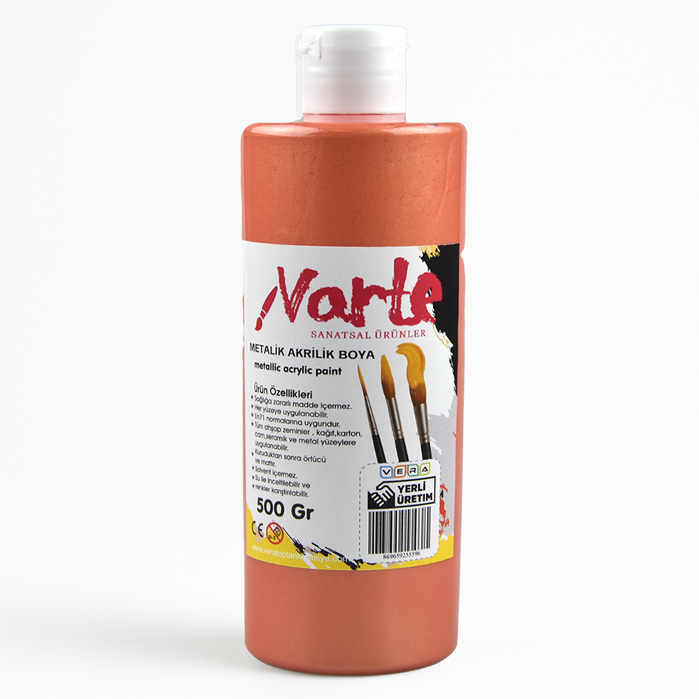 vArte 500 Ml Metalik Bakır Renk Akrilik Boya