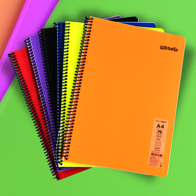 Mynote A4 72 Yp Spiralli Kareli Defter