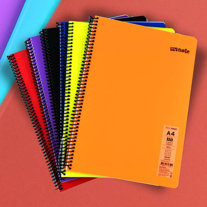 Mynote A4 120 Yp Spiralli Kareli Defter