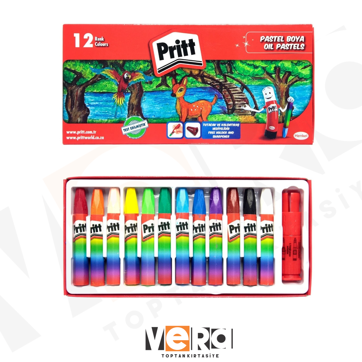Pritt 12 renk Karton Kutu Pastel Boya