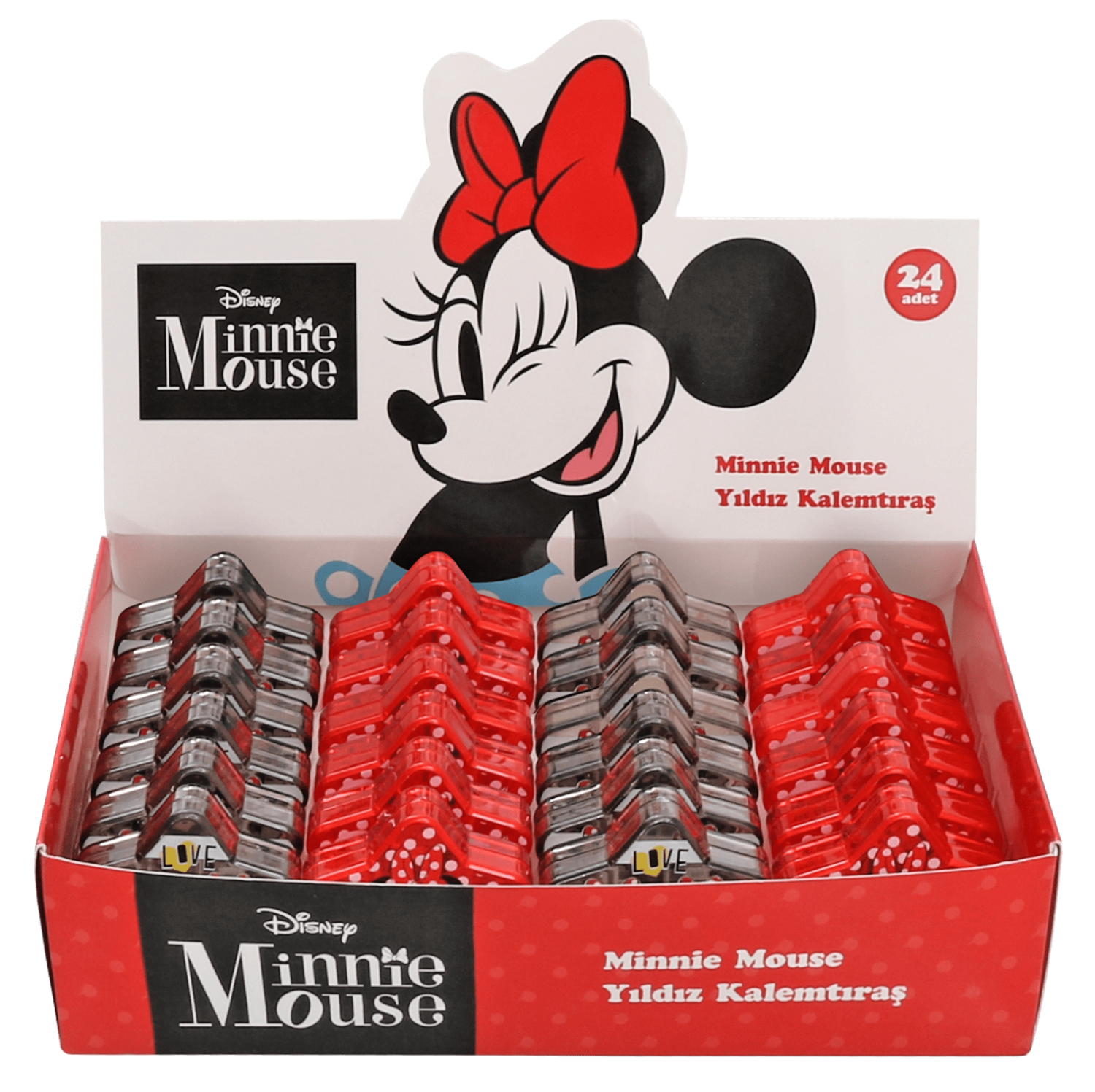 MINNIE MOUSE YILDIZ KALEMTIRAŞ ICON1-ICON2 24'LÜ ^*720