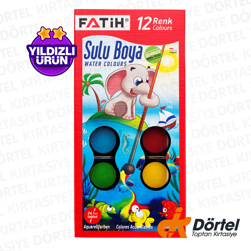 Fatih 12 Renk Lüx Sulu Boya