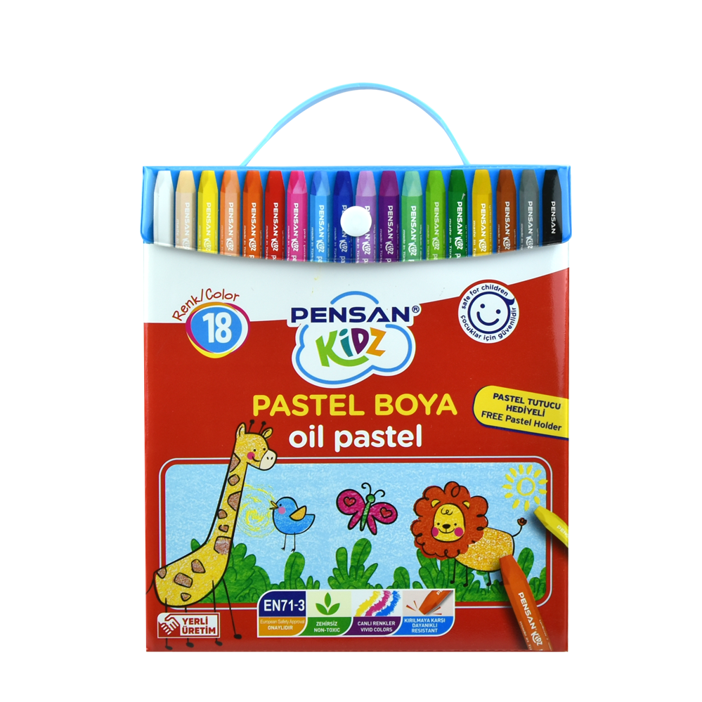 Pensan 18 Renk Plastik Çantalı Pastel Boya