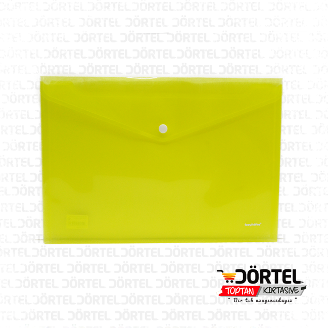 Four Office Şeffaf Sarı A4 Çıt Çıt Dosya 12 li paket