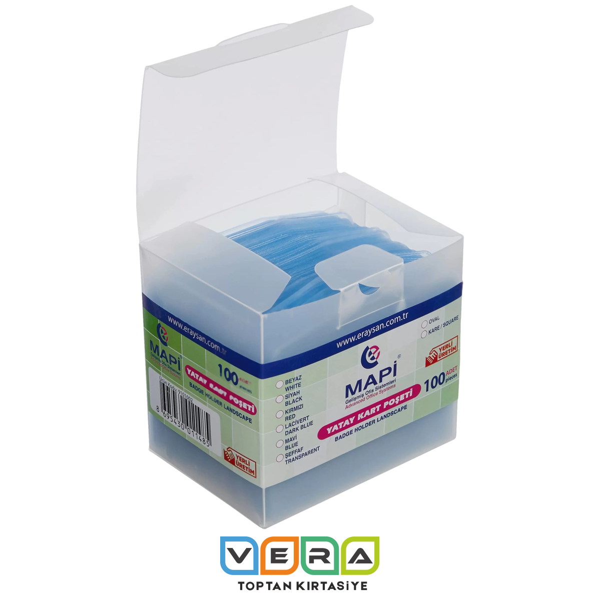 Mapi PVC Mavi Oval Yaka Kartı 100 lü