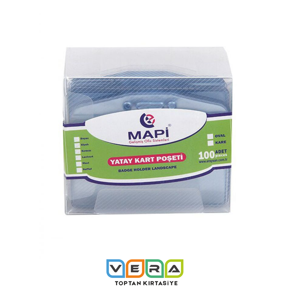 Mapi PVC Şeffaf Oval Yaka Kartı 100 lü