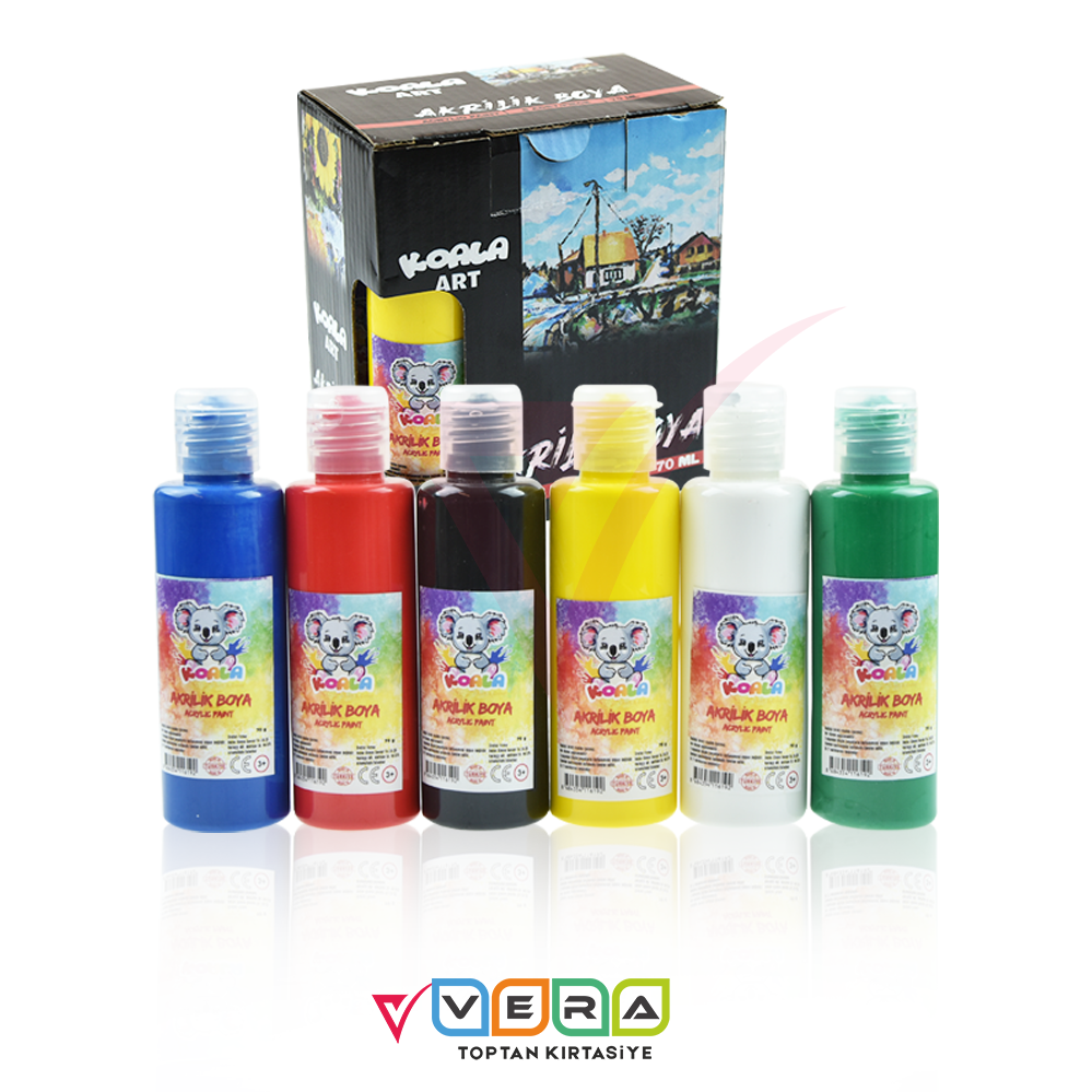 Koala 6 Renk 75 ml Premium Kalite Akrilik Boya