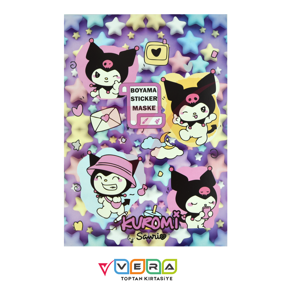 Kuromi Stickerlı , Maske Çıkartmalı Boyama Kitabı
