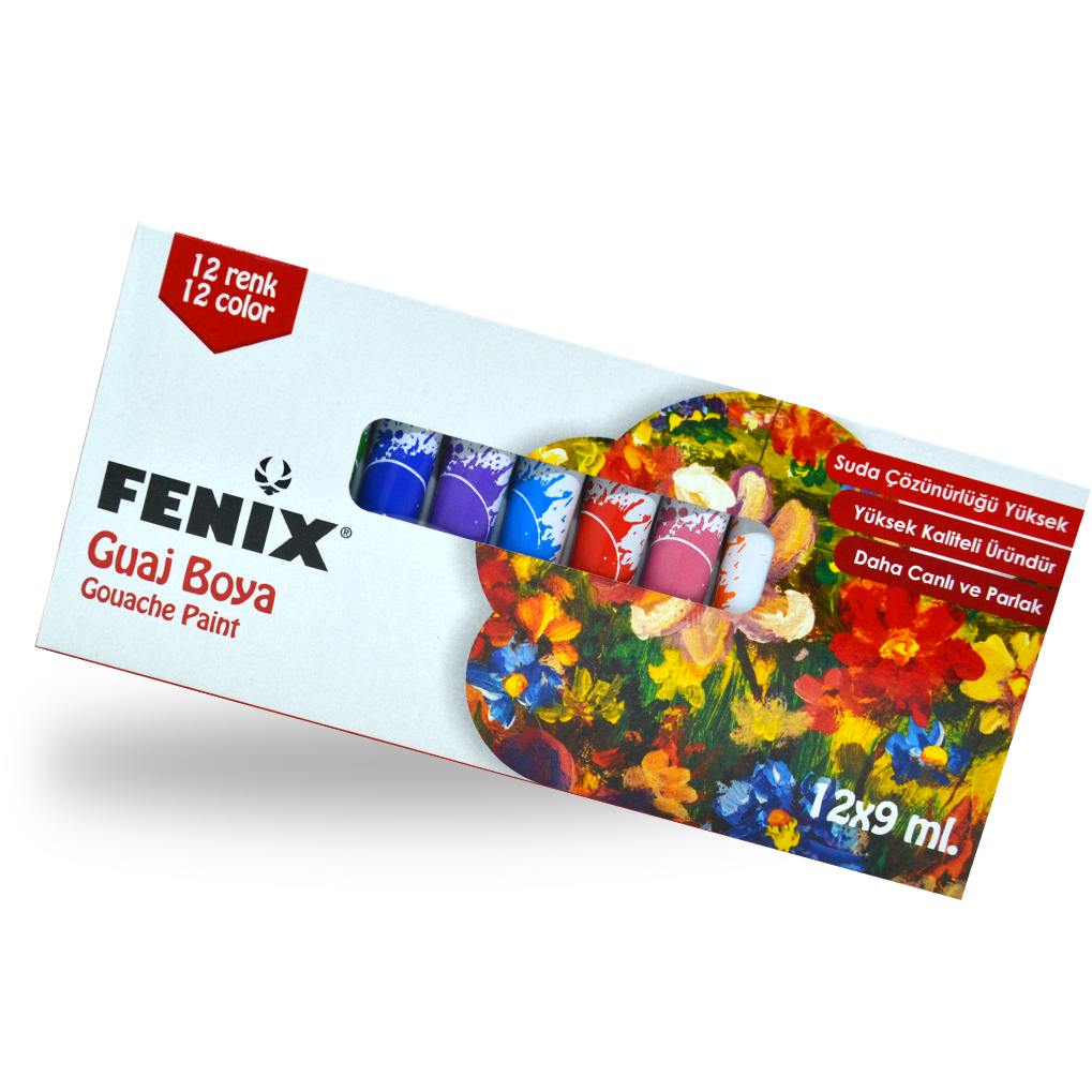 Fenix 12x9ml Tüp Guaj Boya