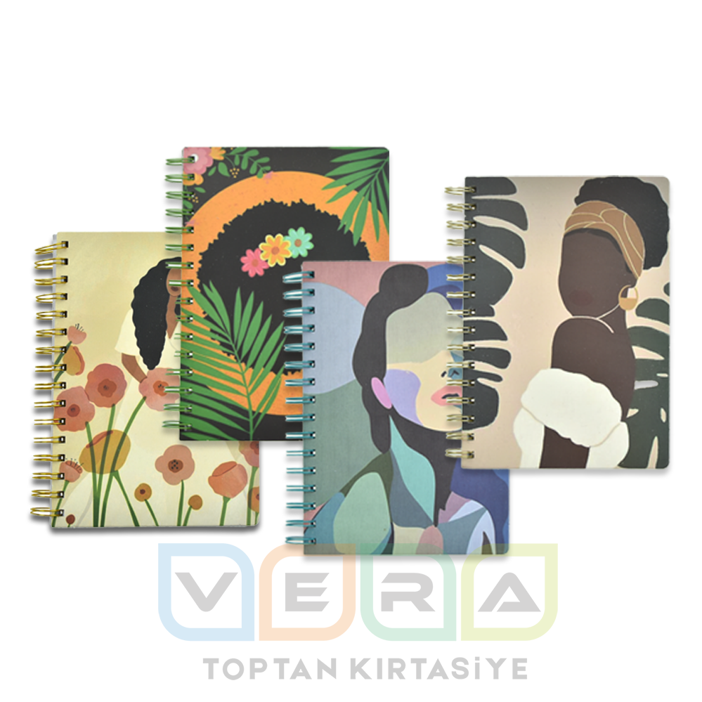 14x20 Boya Desen 70 yp Sert Kapak Notebook