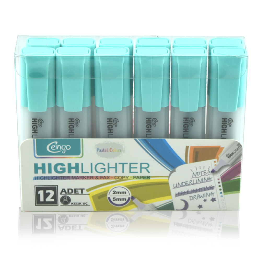 Cengo Neon Pastel Mavi Fosforlu Kalem