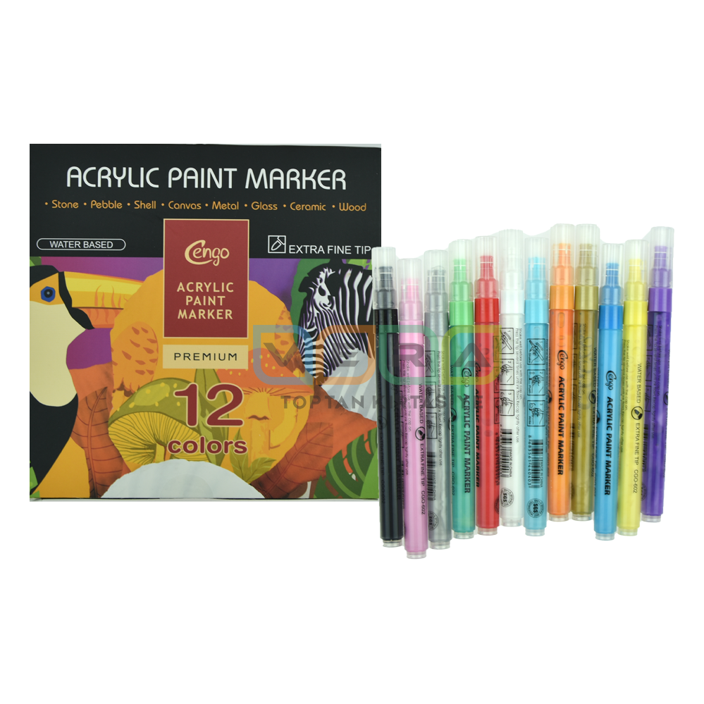 Cengo 12 Renk Posca Tip Akrilik Marker