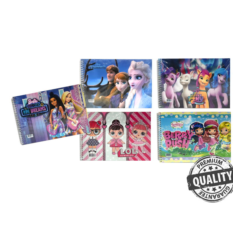 17x24 Kız model Karakterli SP 15 YP Resim Defteri 4 Model Karışık