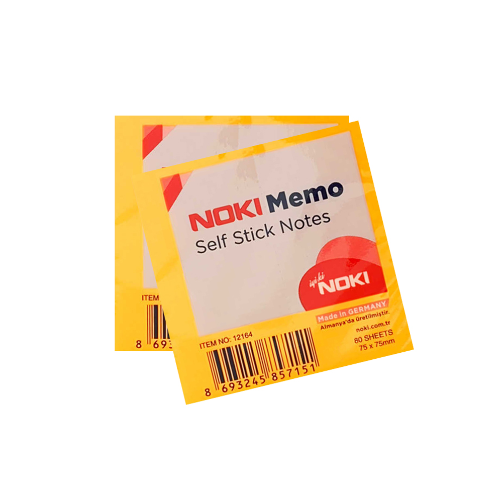 Noki 80 yaprak 75x75 Turuncu Yapışkanlı Not Kağıtları