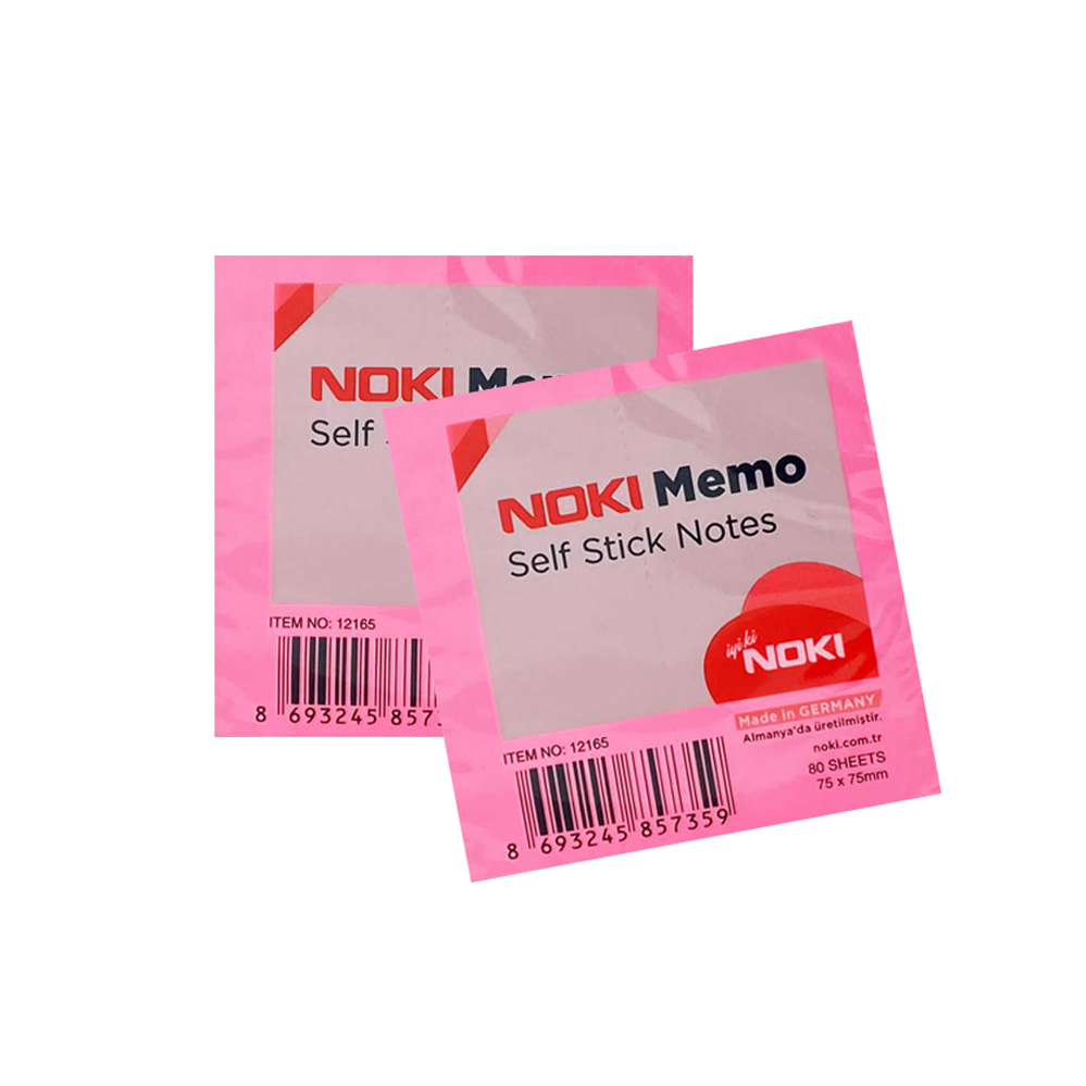 Noki 80 yaprak 75x75 Pembe Yapışkanlı Not Kağıtları