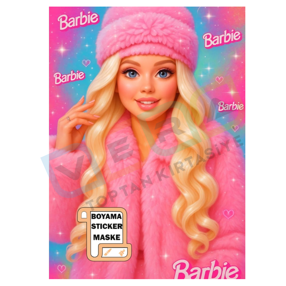 Barbie Stickerlı , Maske Çıkartmalı Boyama Kitabı