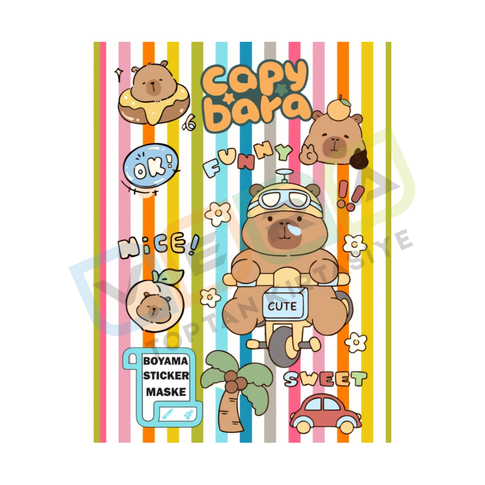CapyBara Stickerlı , Maske Çıkartmalı Boyama Kitabı