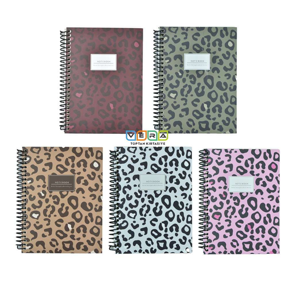 Dilman 16x22 Sert Kapak Leopar Serisi Kareli Defter