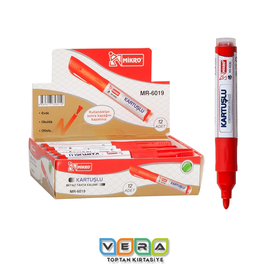 Mikro Kırmızı Kartuşlu Tahta Kalemi
