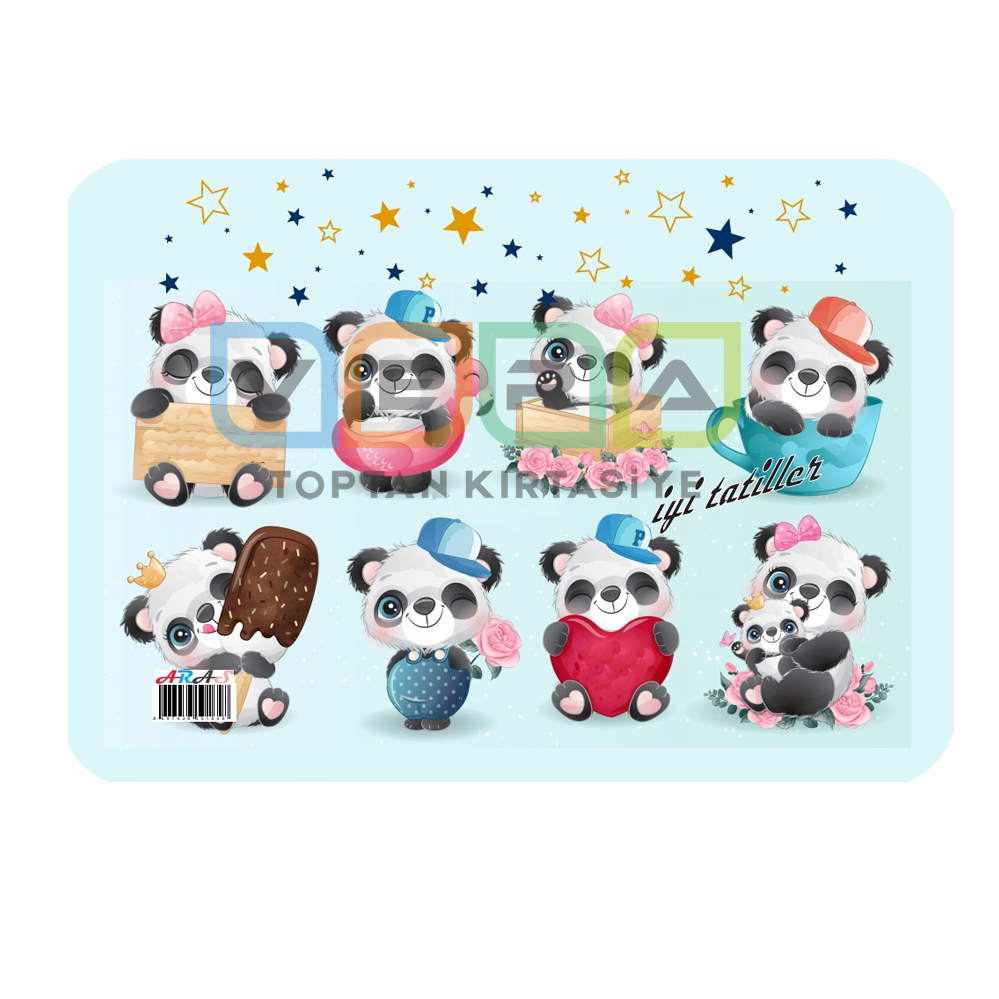 Sevimli Pandalar Hazır Karne Kabı 20 li Paket