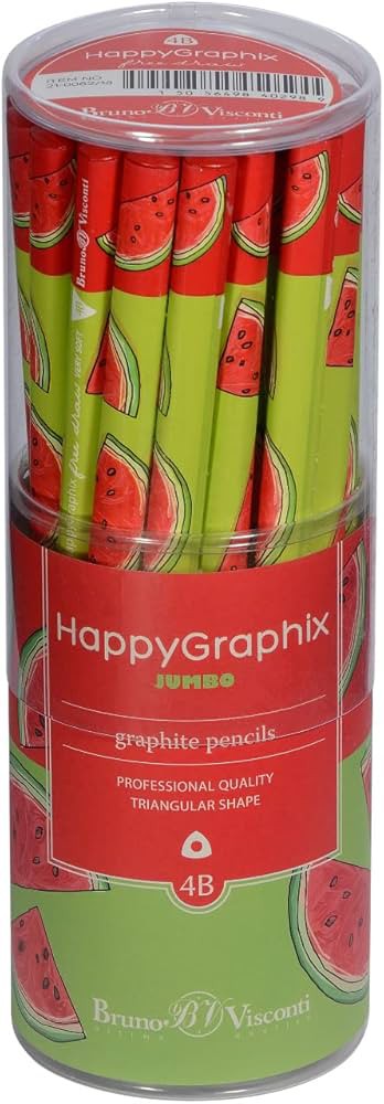 HAPPY GRAPHİX 21-0062-14 JUMBO KURŞUN KALEM 4B 3,5MM MEYVELİ KARPUZ 30'LU