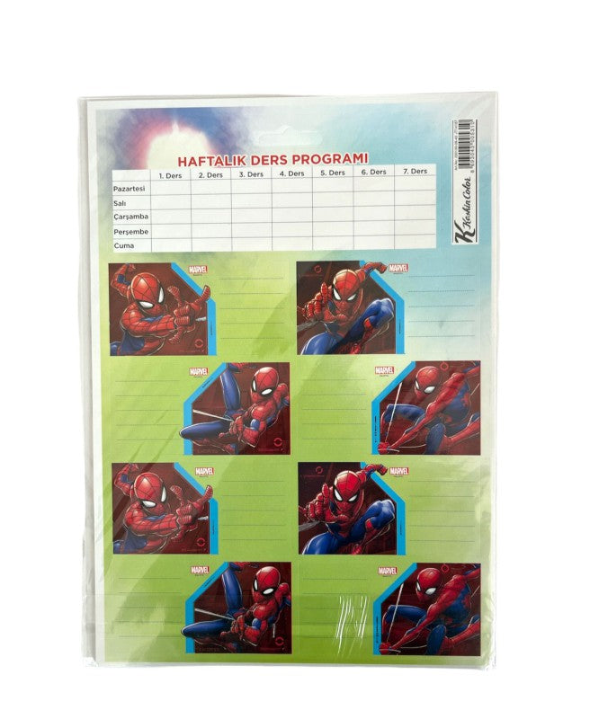 KESKİN SPİDER-MAN DERS PROG. ETİKET 3'LÜ PK:50'Lİ *400 ^