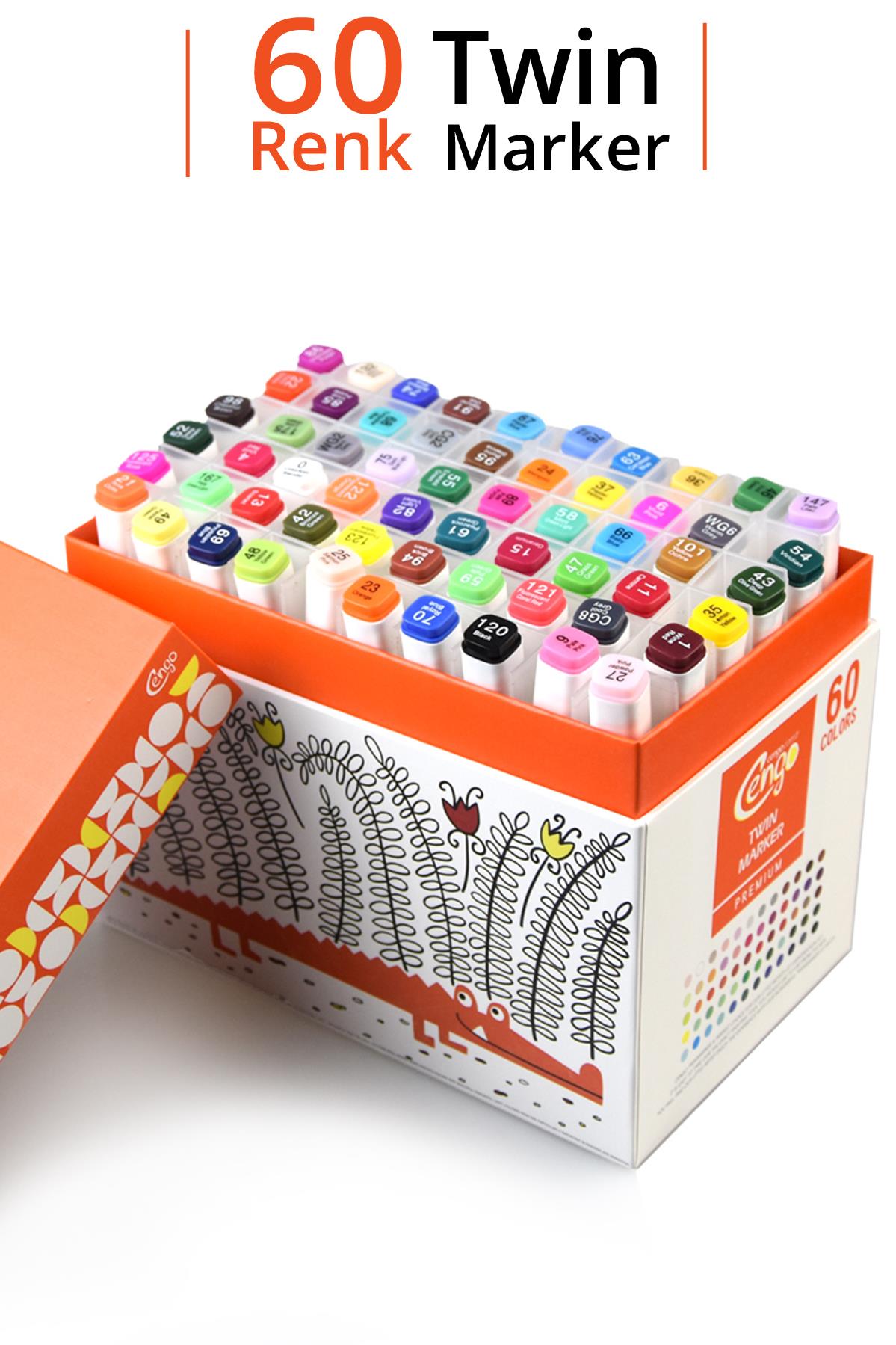 Cengo 60 Renk Çift Taraflı Twin Marker