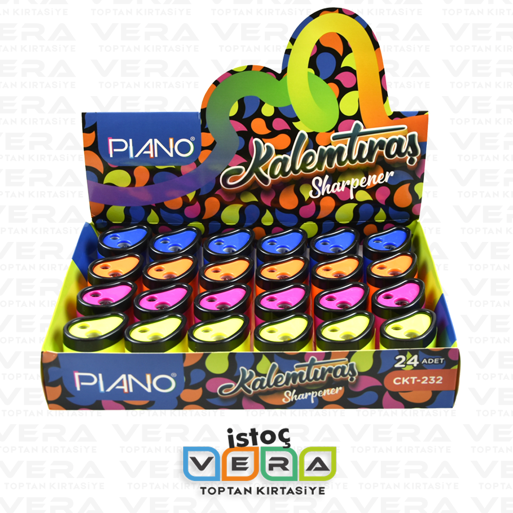 Piano Damla Kalemtraş Çift Bıçaklı Hazneli