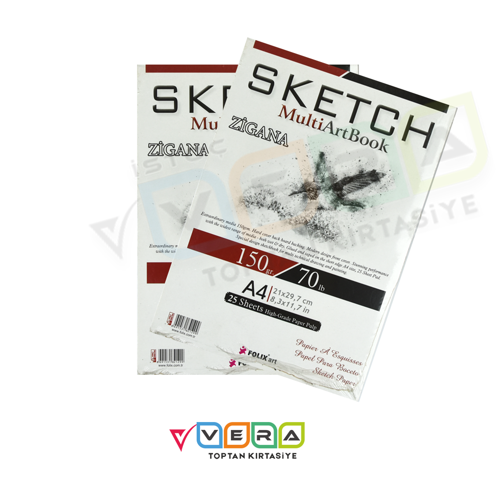 A4 Zigana Eskiz Defteri 150 gr 25 yp Özel Kağıt