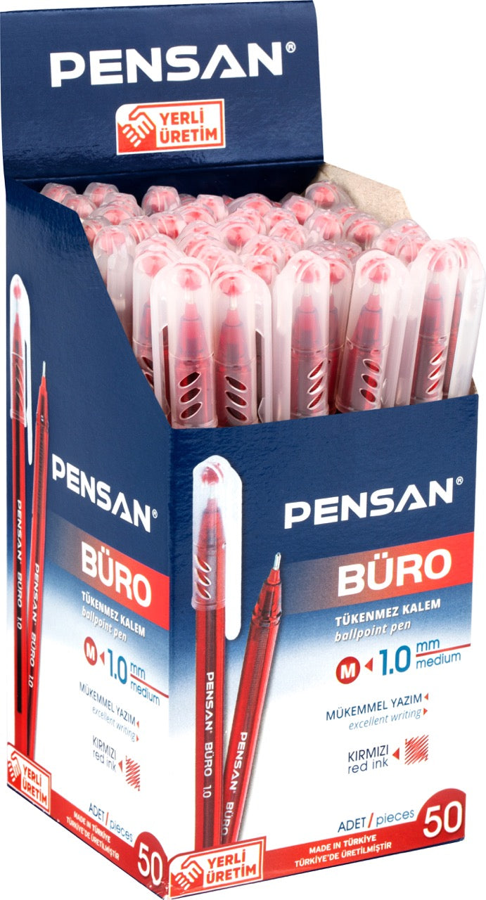 PENSAN 2270 BÜRO TÜKENMEZ KALEM KIRMIZI 50'Lİ *40**********************