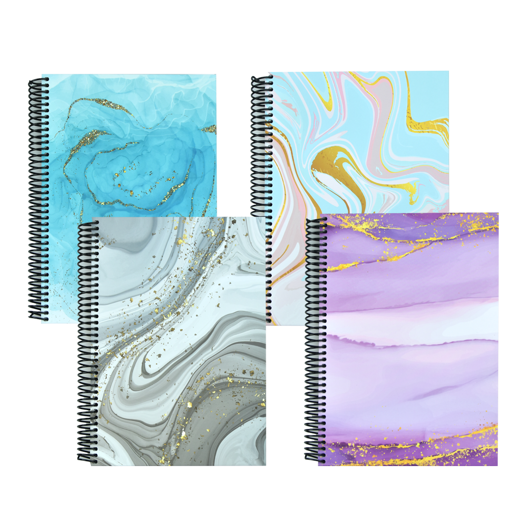 120 Yp 17x24 Sert Kapak Mermer Desen Çizgisiz Defter