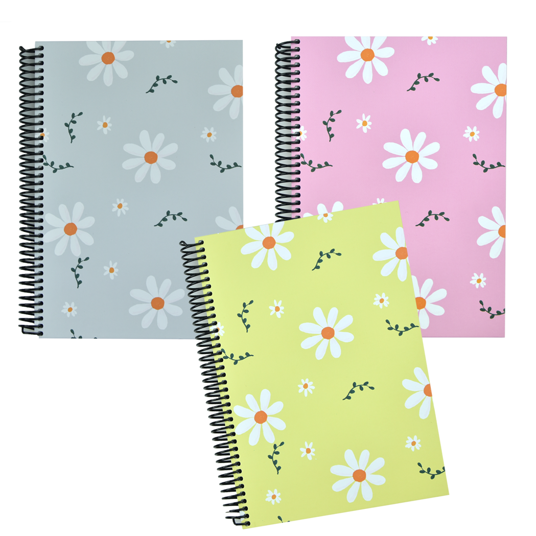 120 Yp 17x24 Sert Kapak Papatya Çizgisiz Defter