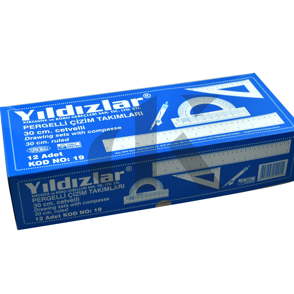 Yıldızlar Pergelli Çizim Seti 30cm 12 li paket