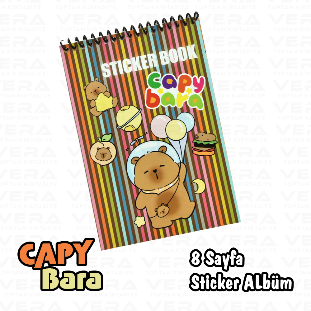 CapyBara A6 Ebatında Spiralli 8 Sayfa Sticker Albüm