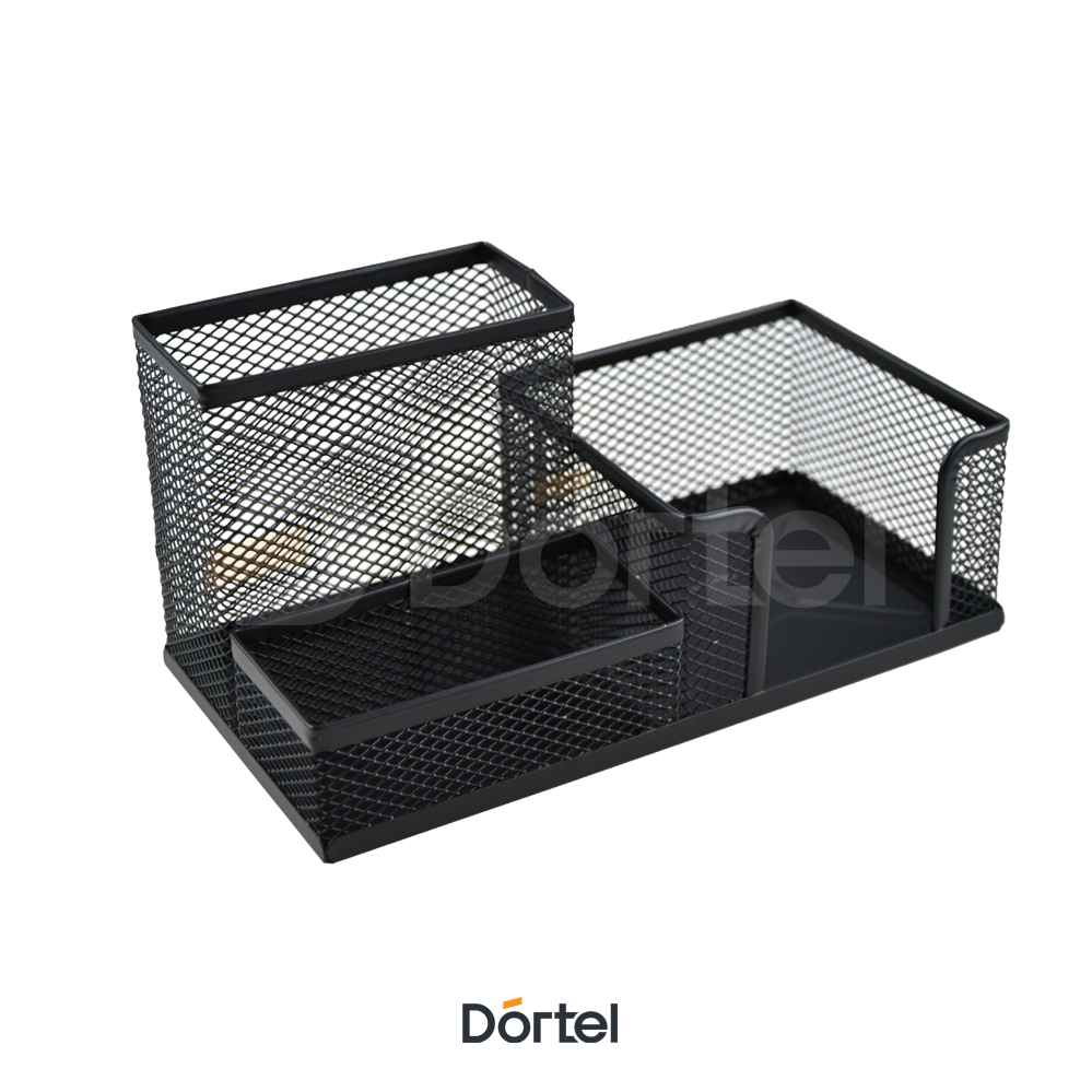 Masaüstü Organizer Siyah Fileli 3lü Set