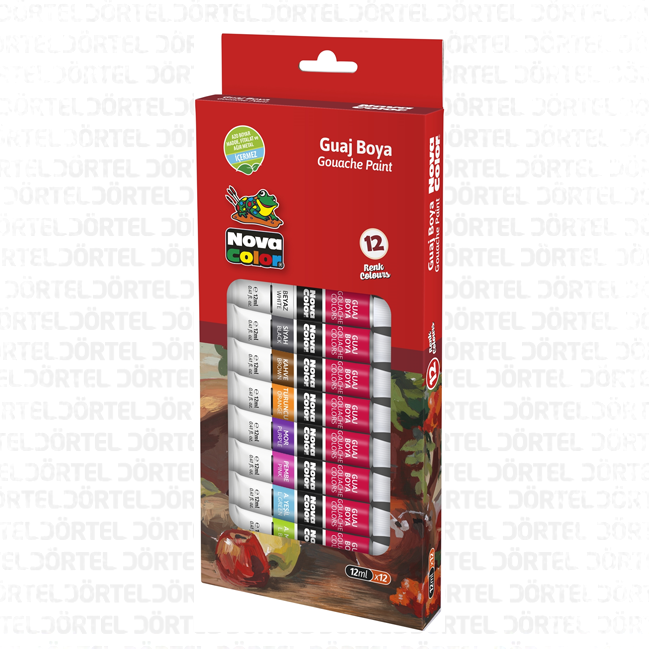 Nova Color 12 renk 12ML Tüp Guaj Boya