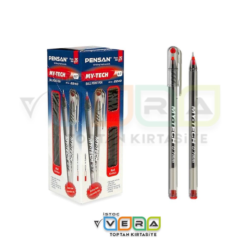 Pensan My Tech Tükenmez kalem Kırmızı 25 li paket