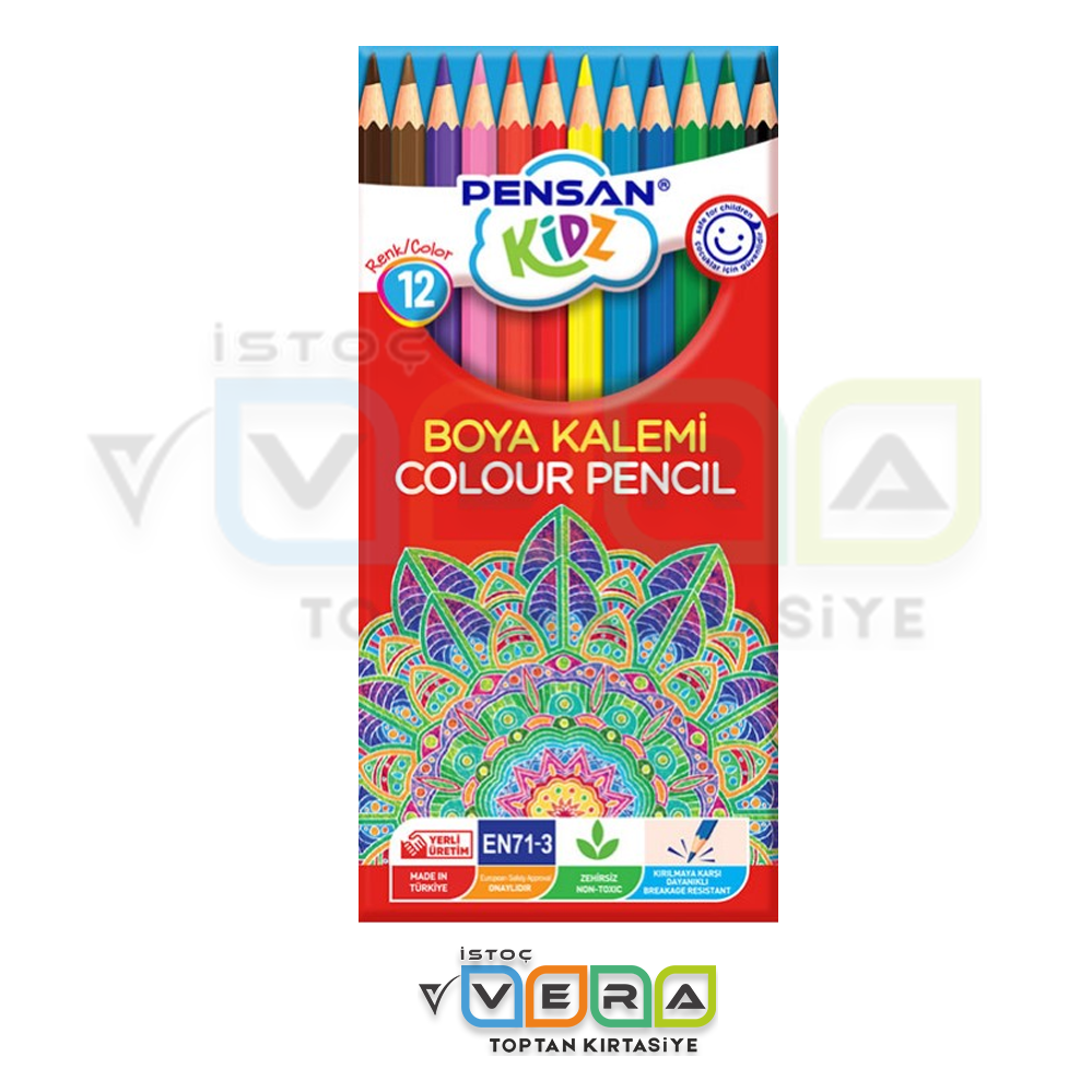 Pensan 12 Renk Tam Boy Kuru Boya