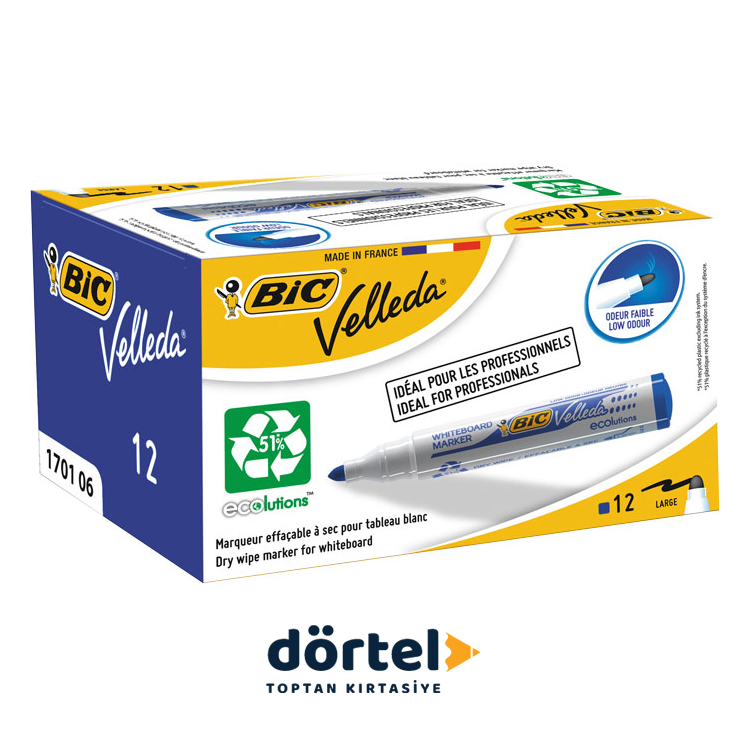 Bic Velleda Beyaz Tahta Klm - Mavi