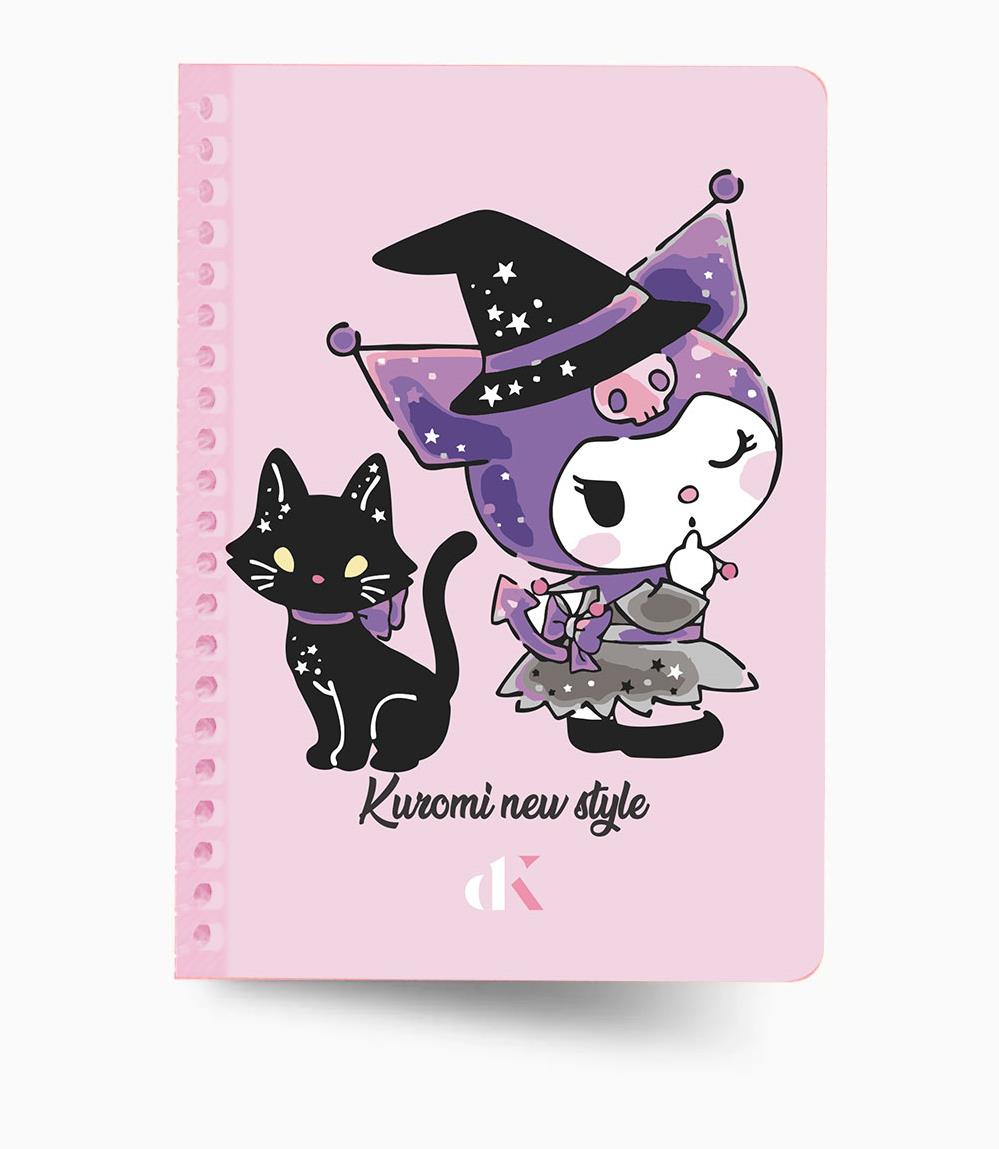 A6 Spiralli Karton Kapak 50 YP Kuromi Not Defteri - Çizgili 24LÜ