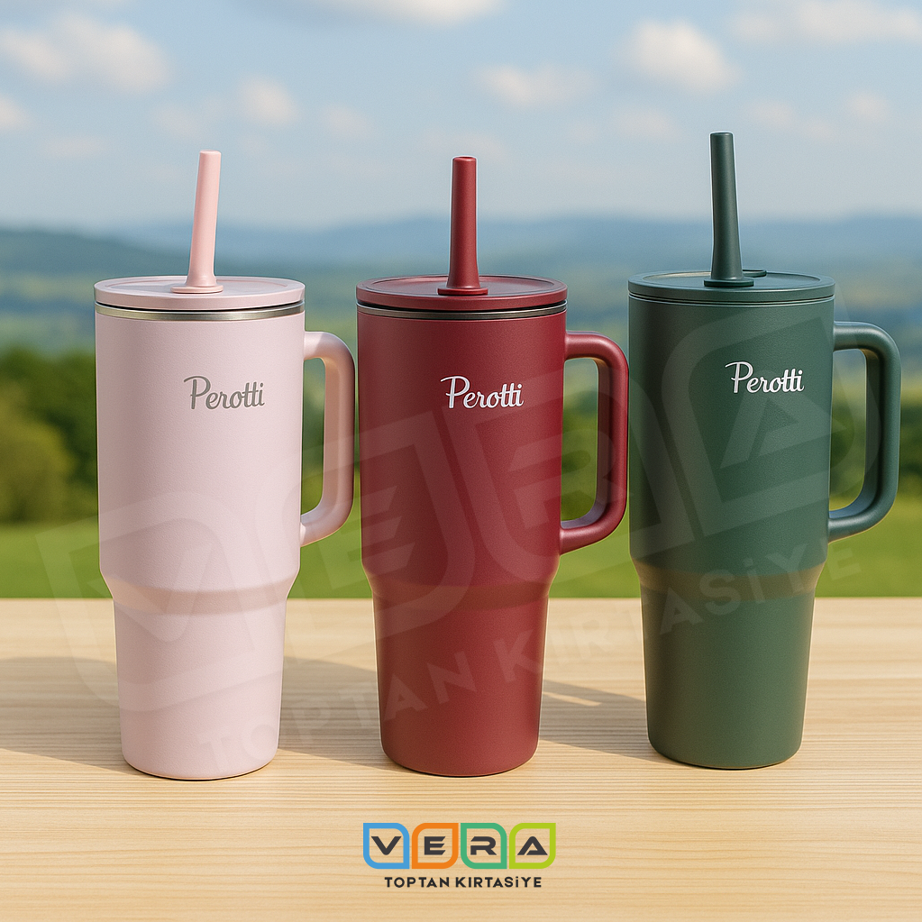 Perotti 1.2 LT 304 Soft Çelik Pipetli Matara