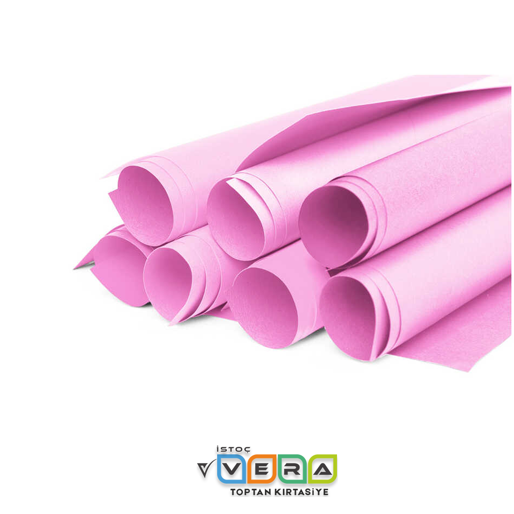 50x70 160 GR 100'lü Hamurundan Boyalı PEMBE FON Kartonu
